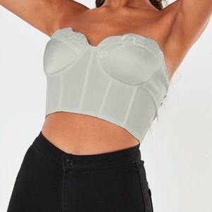 missguided sage green corset